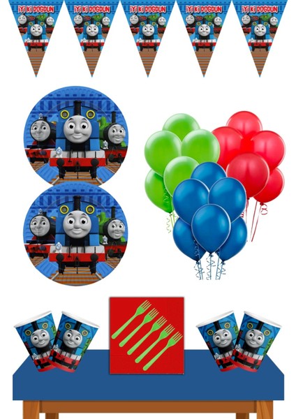 Thomas ve Arkadaşları Doğum Günü Konsepti 32 Kişilik Thomas ve Arkadaşları Doğum Günü Seti Ekonomik