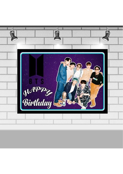 Bts Kpop Parti Malzemeleri Bts Doğum Günü Afişi 100X140 cm