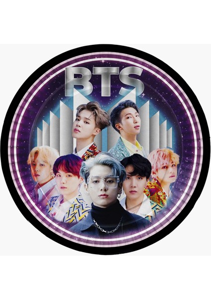 Bts Kpop Doğum Günü Konsepti 32 Kişilik Afişli Bts Doğum Günü Seti Mor