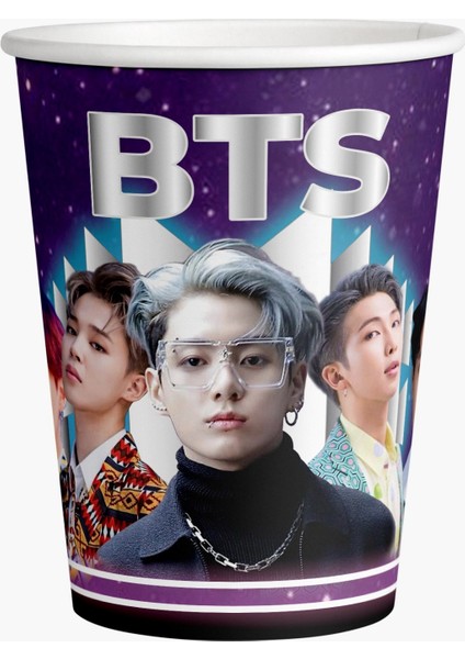 Bts Kpop Doğum Günü Konsepti 32 Kişilik 50X70 cm Afişli Bts Doğum Günü Seti Mor