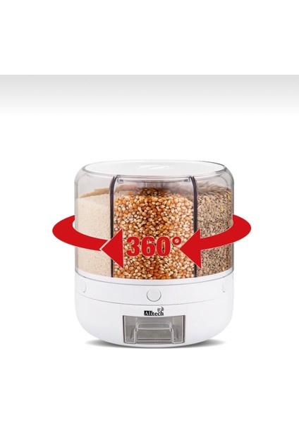 360 Derece Dönebilen 6 Gözlü Gıda Vebakliyat Saklamakabı Organizeri 6kg Kapasiteli fiyatları