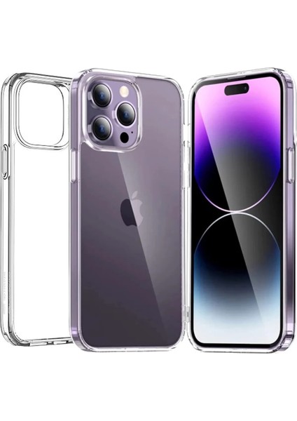 Meri Case Apple iPhone 14 Pro Uyumlu Darbe Emici Antişok Şeffaf Kılıf Arka Kapak