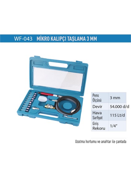 Havalı Mikro Kalıpcı Taşlama  3 mm   54.000 D/d WF043