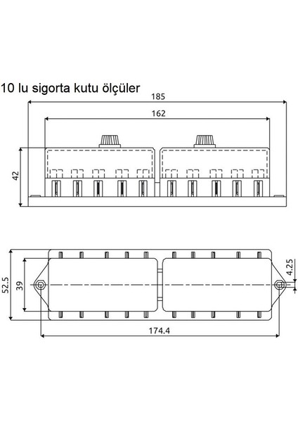 Aksa Standart Bıçak Sigorta Kutusu Sigortalık Yuva Aksa 10 Port