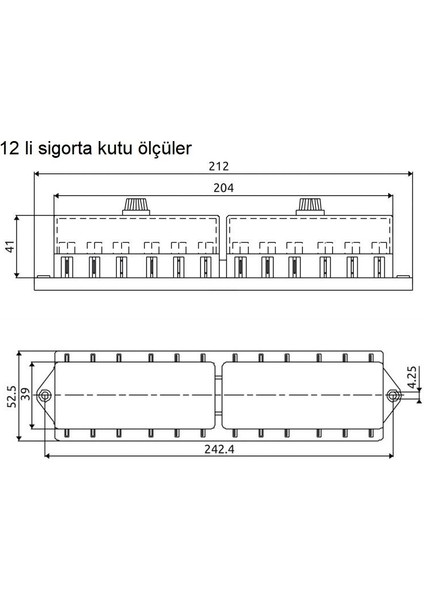 Aksa Standart Bıçak Sigorta Yuvası Kutusu 12 Sigortalık Aksa