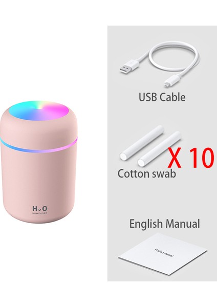 300ML H2O USB Hava Temizleyici - Pembe (Yurt Dışından)