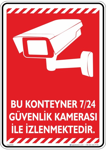 Bu Konteyner 7/24 Güvenlik Kamerası ile İzlenmektedir/v5-1/25x35cm/Etiket
