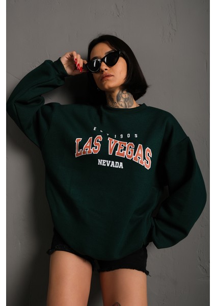 Kadın Oversize Las Vegas Baskılı Sweatshirt fiyatları