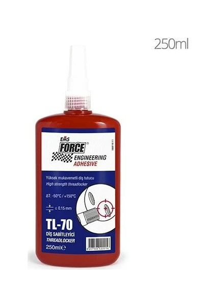 Ems Force Tl-70 250ML Cıvata Sabitleyici (Yüksek Kuvvet)