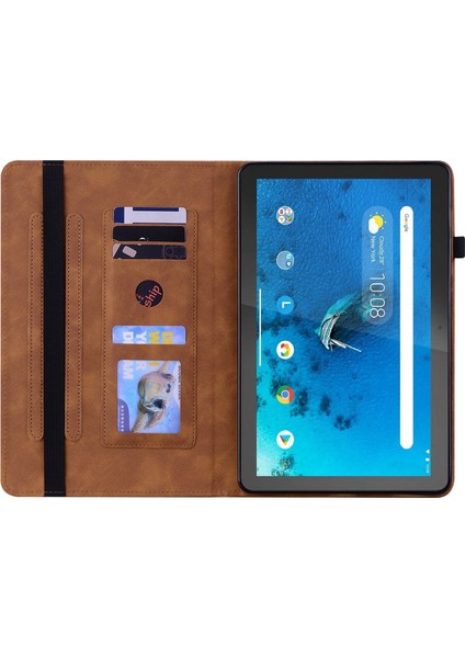 Zhkj Shop Lenovo Tab M10 TB-X605 Kahverengi Için Tablet Kılıfı (Yurt Dışından)