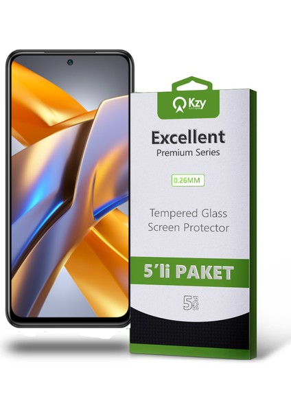 Xiaomi Redmi Poco M5S Temperli Ekran Koruyucu Kırılmaz Cam Ekonomik 5'li Paket