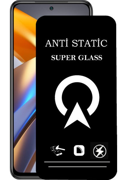 Xiaomi Redmi Poco M5S Tam Kaplayan Anti Statik Çizilmez Safir Ekran Koruyucu Cam