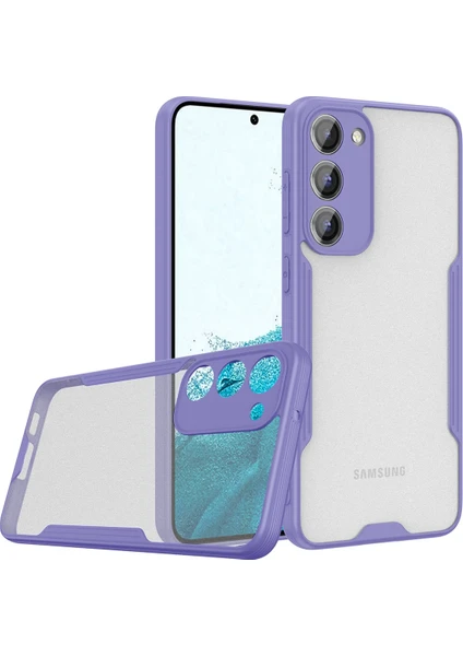 Kzy Samsung Galaxy S23 Kılıf Kamera Korumalı Colorful Silikon Kapak - Lila