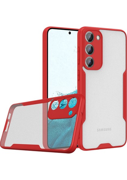 Samsung Galaxy S23 Kılıf Kamera Korumalı Colorful Silikon Kapak - Kırmızı