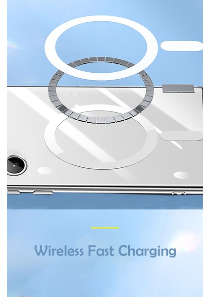 Galaxy S23 Kılıf Magsafe Wireless Şarj Özellikli 3D Kamera Korumalı Arkası Şeffaf Silikon modelleri