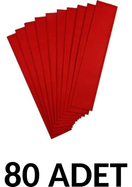 Kırmızı Renk Krapon Kağıdı 80 Adet 50 x 200 cm