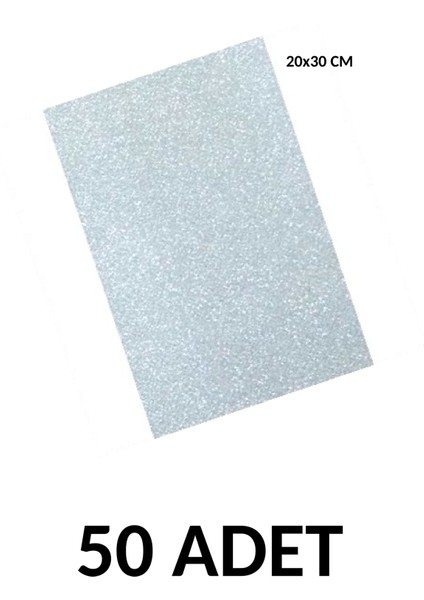 A4 Simli Yapışkanlı Eva 50 Adet 20 x 30 cm Gümüş