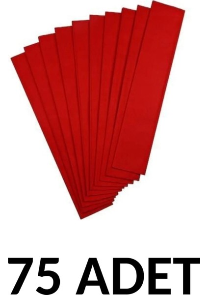 Kırmızı Renk Krapon Kağıdı 75 Adet 50 x 200 cm
