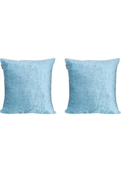 2'lı Kadife Şönil Kırlent Kılıfı Mavi fırsatları