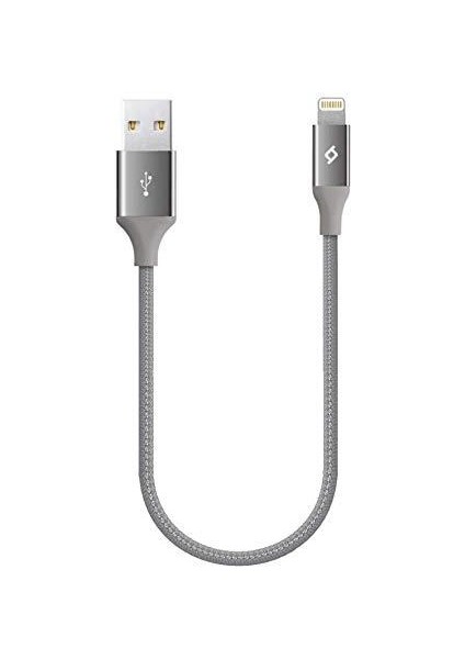 Alumicable Mini 30 cm Lightning Şarj Kablo Uzay Grisi Şarj Kablosu