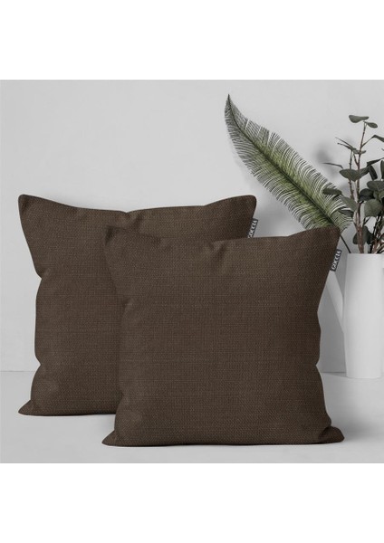 2'li Keten Görünümlü Kırlent Kılıfı Acı Kahve indirimleri