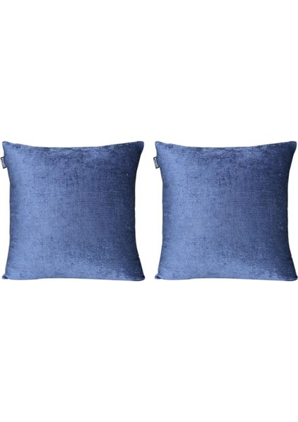 2' lı Kadife Şönil Kırlent Kılıfı Lacivert indirimleri