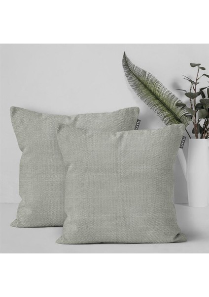 2'li Keten Görünümlü Kırlent Kılıfı Gri indirimleri