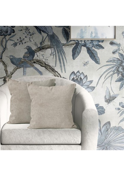 2'li Kadife Dokulu Kırlent Kılıfı Krem