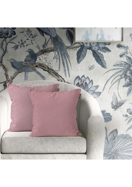 2'li Kadife Dokulu Kırlent Kılıfı Pembe