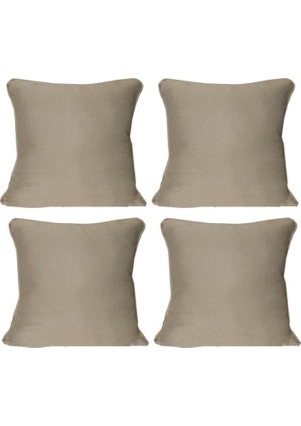 4'lü İsle Keten Görünümlü Fitilli Kırlent Kılıfı Krem fırsatları