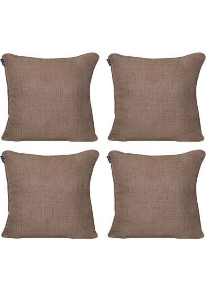 4'lü Özel Tasarım Fitilli Kırlent Kılıfı Acı Kahve