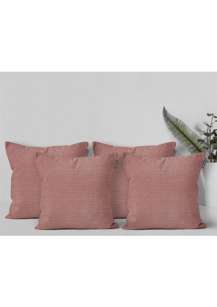 4'lü Keten Görünümlü Kırlent Kılıfı Pembe indirimleri