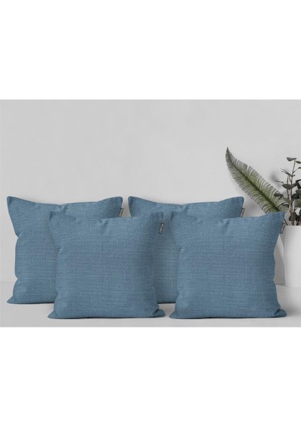 4'lü Keten Görünümlü Kırlent Kılıfı Mavi indirimleri