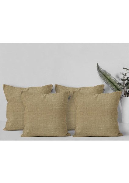 4'lü Keten Görünümlü Kırlent Kılıfı Bej indirimleri