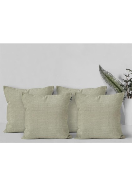 4'lü Keten Görünümlü Kırlent Kılıfı Krem indirimleri