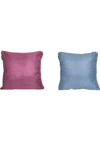 2'lı Hasır Dokulu Fitilli Çift Taraflı Kırlent Kılıfı Mor-Mavi fırsatları