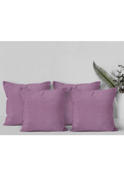 4'lü Keten Görünümlü Kırlent Kılıfı Mor indirimleri