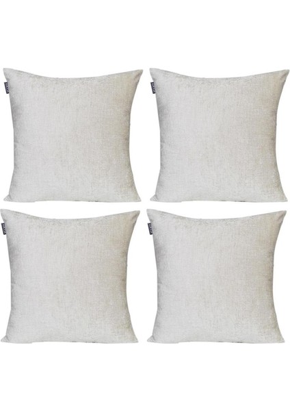 4'lü Kadife Şönil Kırlent Kılıfı Krem fırsatları
