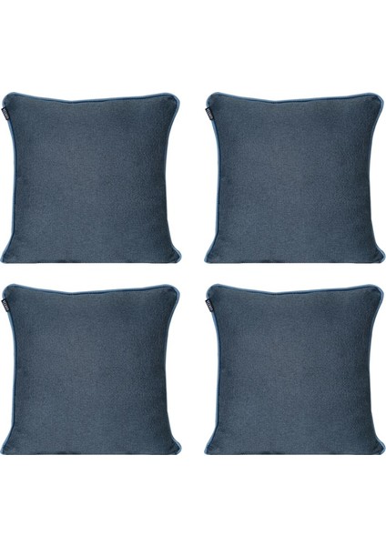 4'lü İsle Keten Görünümlü Fitilli Kırlent Kılıfı Lacivert fırsatları