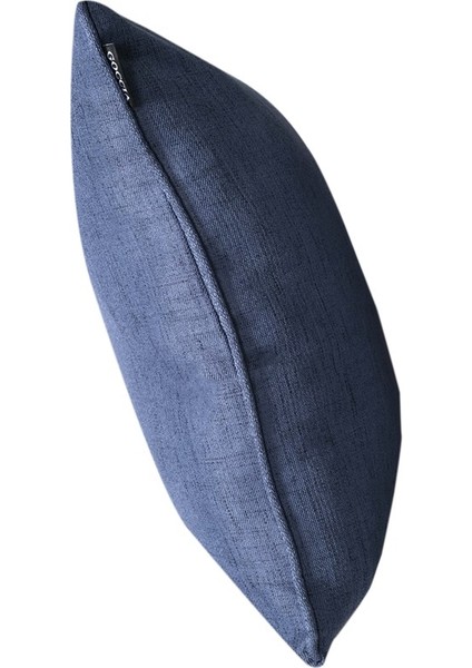 4'lü Özel Tasarım Fitilli Kırlent Kılıfı Petrol Mavi