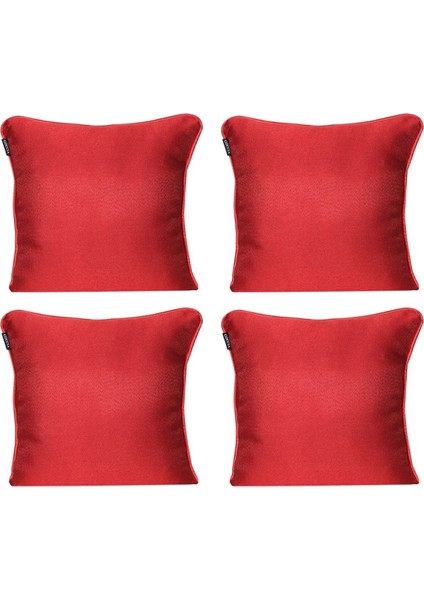 4'lü Parlak Fitilli Kırlent Kılıfı Kırmızı