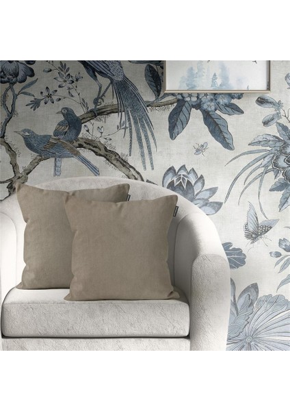 2'li Kadife Dokulu Kırlent Kılıfı Vizon