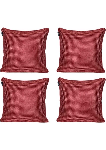 4'lü Hasır Dokulu Fitilli Çift Taraflı Kırlent Kılıfı Kırmızı indirimleri