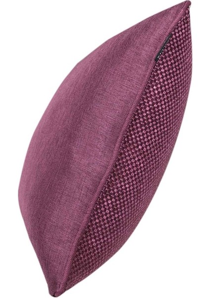 4'lü Hasır Dokulu Fitilli Çift Taraflı Kırlent Kılıfı Mor