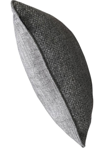 2'lı Hasır Dokulu Fitilli Çift Taraflı Kırlent Kılıfı Koyu Gri modelleri