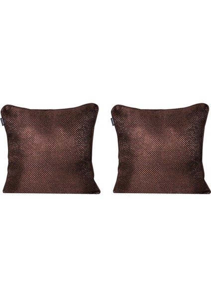 2'lı Hasır Dokulu Fitilli Çift Taraflı Kırlent Kılıfı Kahverengi fırsatları