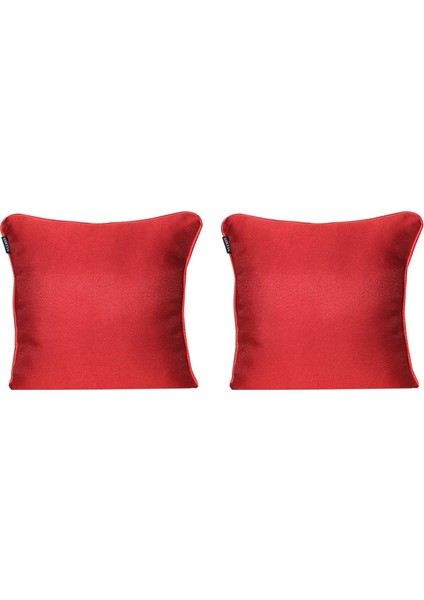2'li Parlak Fitilli Kırlent Kılıfı Kırmızı