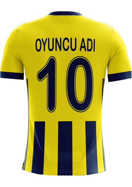 Kişiye Özel Futbol Forması, Hediyelik Forma Tek Üst Sarı Lacivert 2020 Modeli