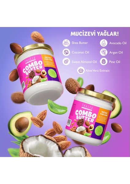 Combo Butter & Onarıcı Anında Etkili Saç Bakım Yağı 190GR