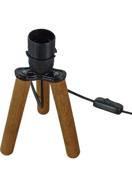 Ahşap Tripod Abajur Ayağı Klasik